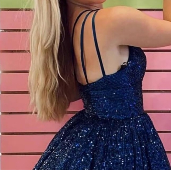 Elegant Blue Sequin Dress - Picture 7 of 7
